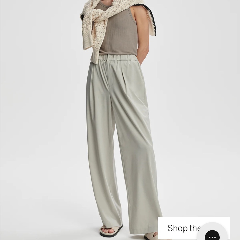 Varley Kayson Wide Leg Pant 29.5" in Sage Grey